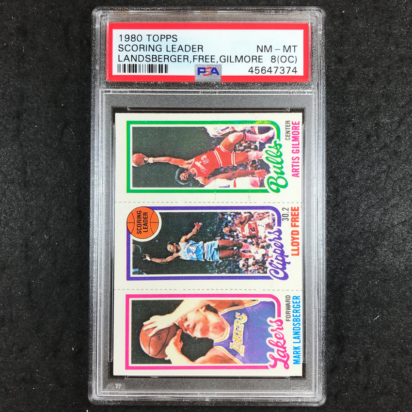 1980 Topps LANDSBERGER FREE GILMORE Scoring Leader PSA 8 (OC) (374)