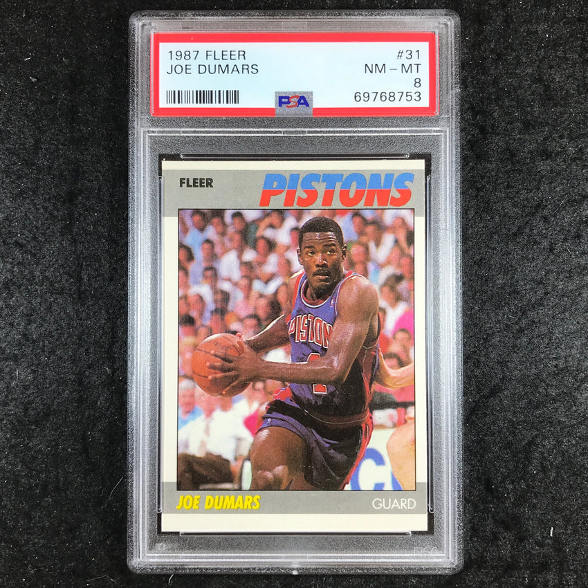 1987 Fleer JOE DUMARS Base #31 PSA 8 (753)