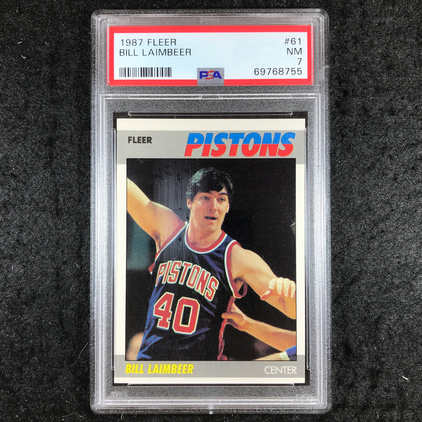1987 Fleer BILL LAIMBEER Base #61 PSA 7 (755)