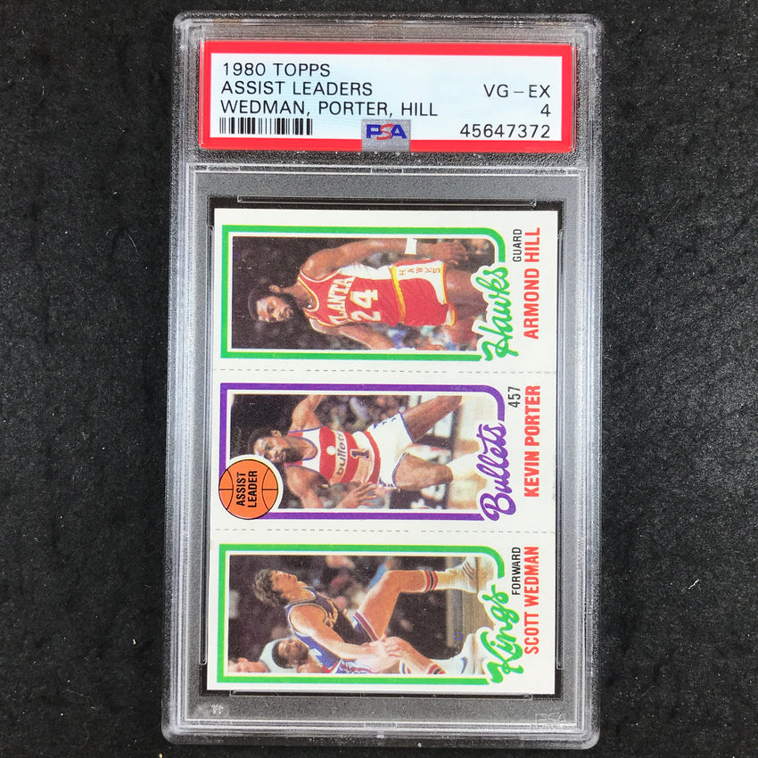 1980 Topps WEDMAN PORTER HILL Assist Leaders PSA 4 (372)