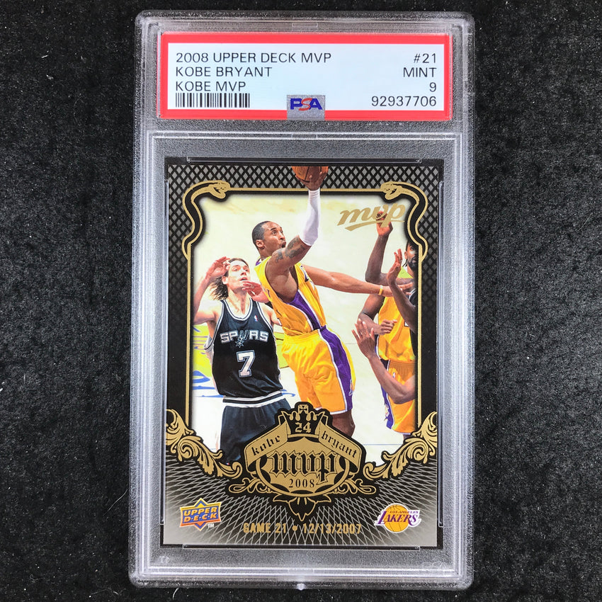 2008 Upper Deck MVP Kobe MVP KOBE BRYANT Base #21 PSA 9 (706)