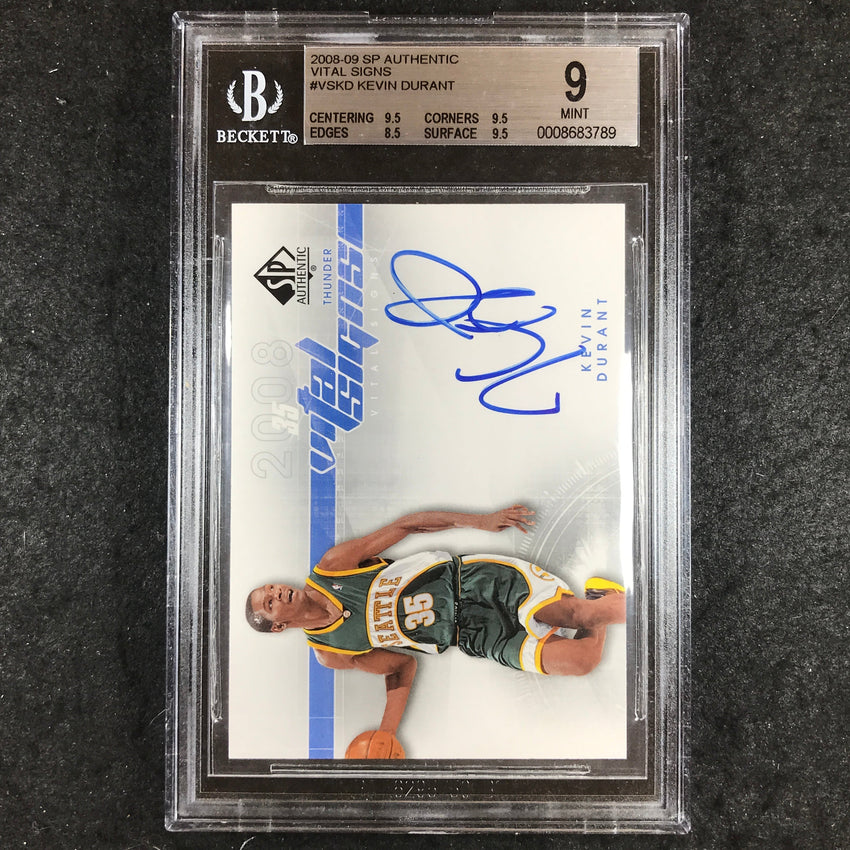 2008 SP Authentic KEVIN DURANT Vital Signs Auto #VSKD BGS 9 (789)