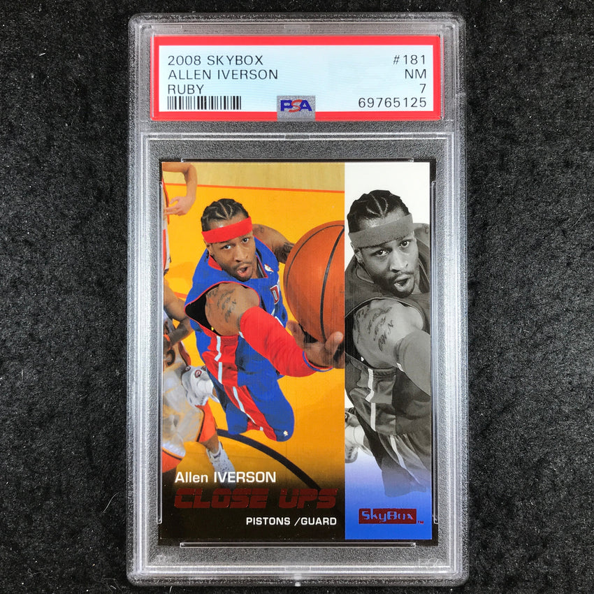 2008 Skybox ALLEN IVERSON Ruby 30/50 #181 PSA 7 (125)