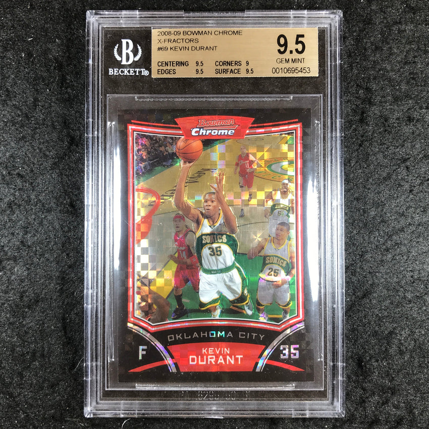 2008 Bowman Chrome KEVIN DURANT X-Fractors 70/299 #69 BGS 9.5 (453)