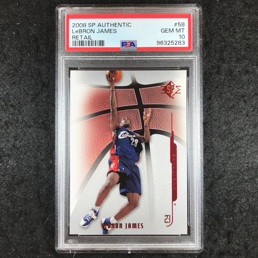 2008 SP Authentic LEBRON JAMES Retail #58 PSA 10 (283)