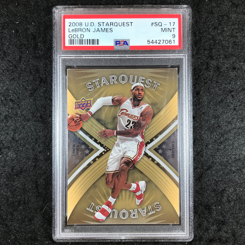 2008 Upper Deck Starquest LEBRON JAMES Gold #SQ-17 PSA 9 (061)