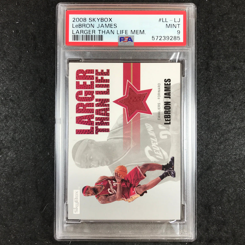 2008 Skybox LEBRON JAMES Larger Than Life Memorabilia #LL-LJ PSA 9 (285)