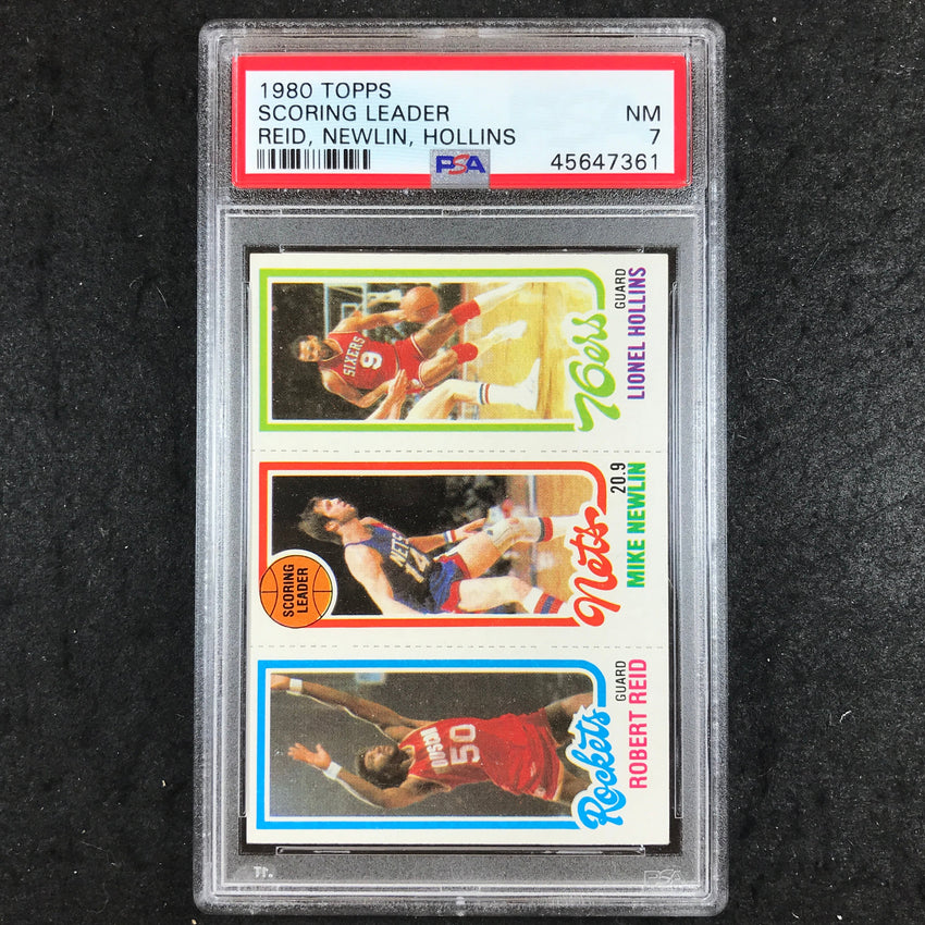 1980 Topps REID NEWLIN HOLLINS Scoring Leader PSA 7 (361)