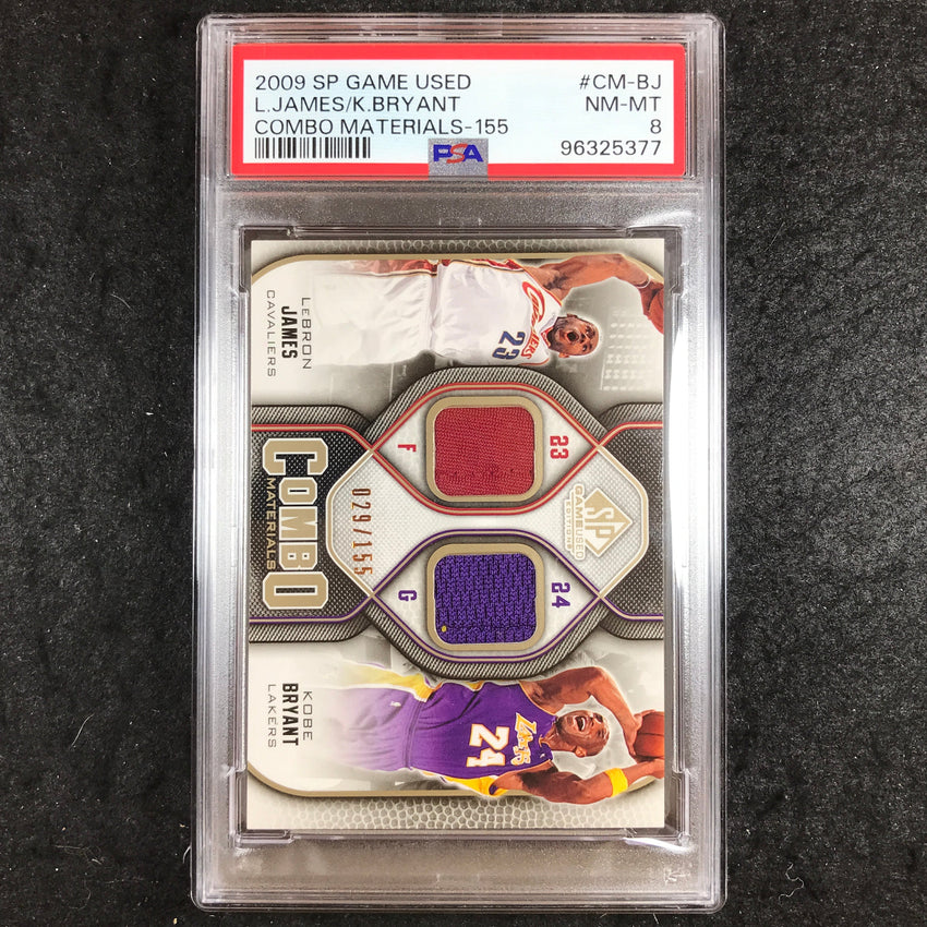 2009 SP Game Used LEBRON JAMES KOBE BRYANT Combo Materials 29/155 PSA 8 (377)