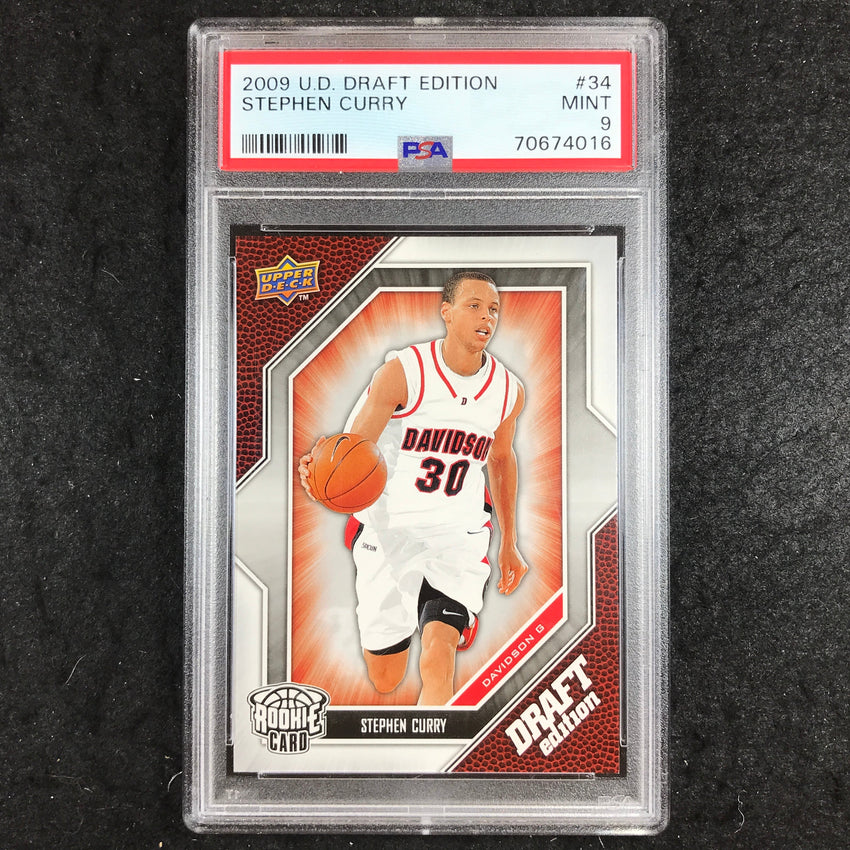 2009 Upper Deck Draft Edition STEPHEN CURRY Rookie Base #34 PSA 9 (016)
