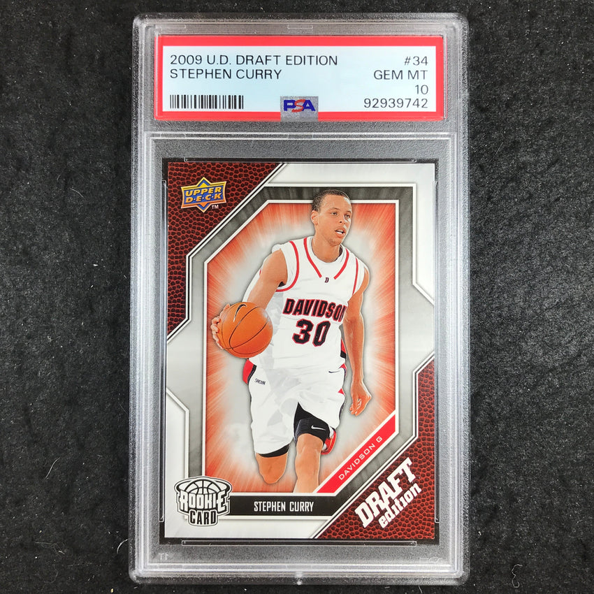 2009 Upper Deck Draft Edition STEPHEN CURRY Rookie Base #34 PSA 10 (742)
