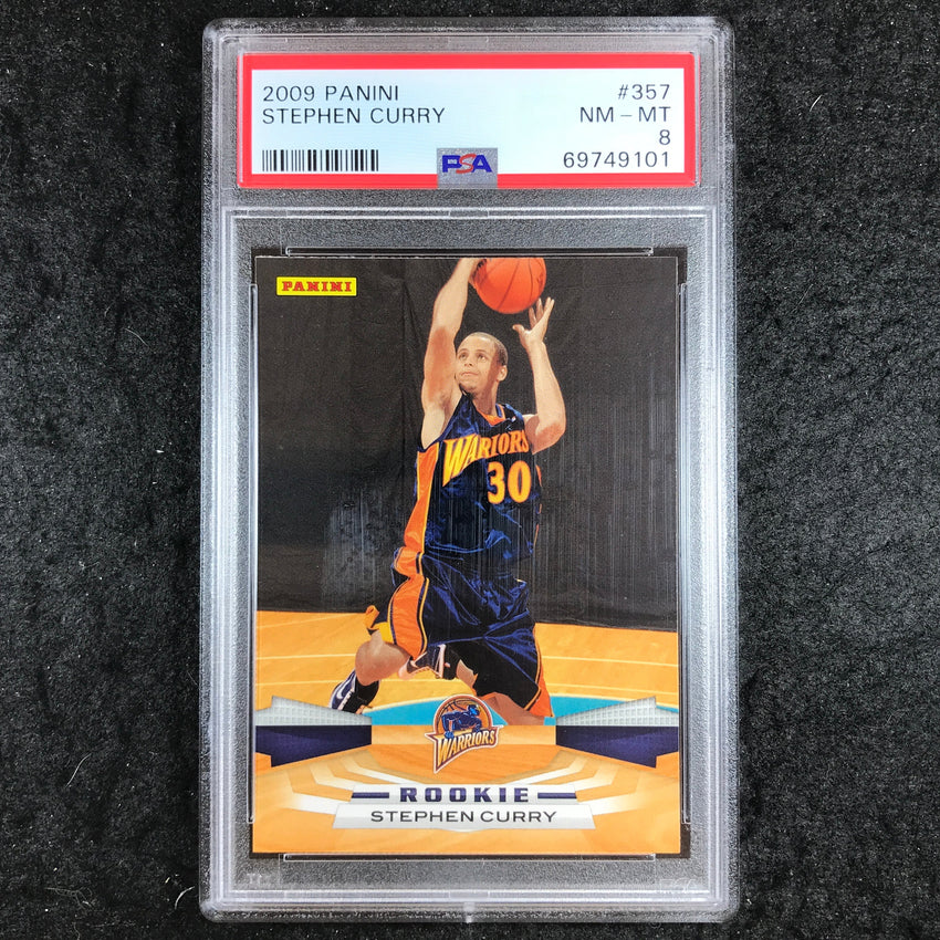 2009 Panini STEPHEN CURRY Rookie Base #357 PSA 8 (101)