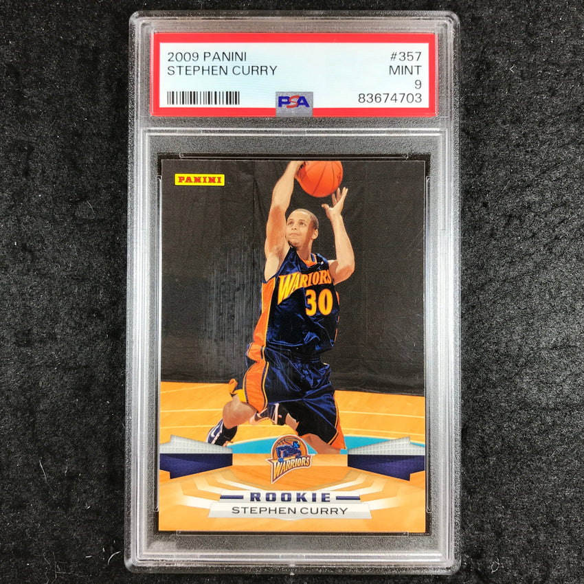 2009 Panini STEPHEN CURRY Rookie Base #357 PSA 9 (703)