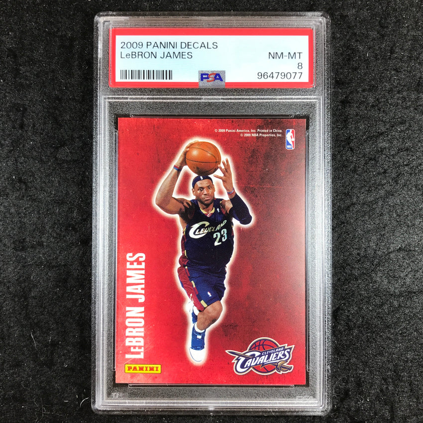 2009 Panini Decals LEBRON JAMES Base PSA 8 (077)