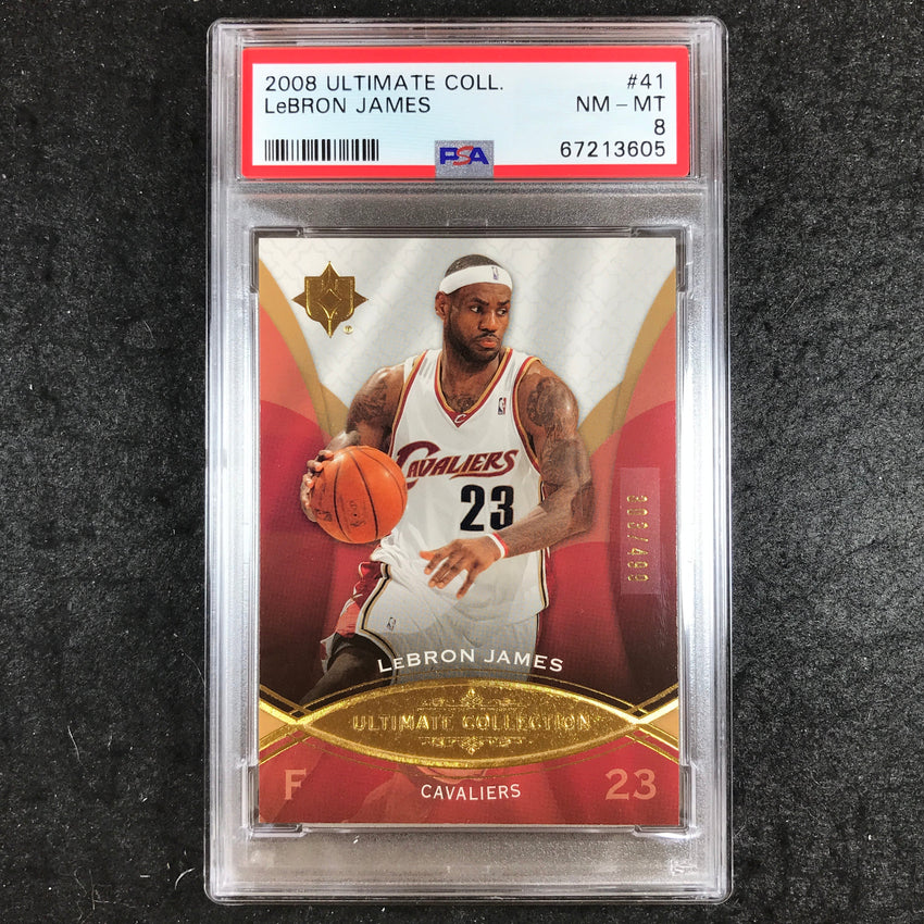 2008 Ultimate Collection LEBRON JAMES Base 303/499 #41 PSA 8 (605)