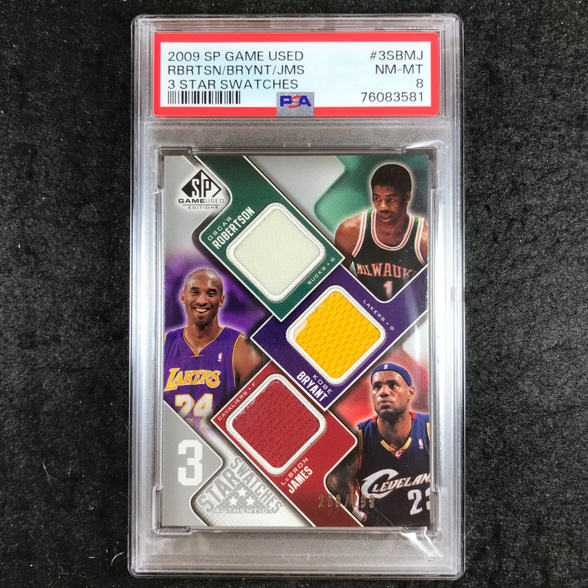2009 SP Game Used ROBERTSON BRYANT LEBRON 3 Star Swatches 269/299 PSA 8 (581)
