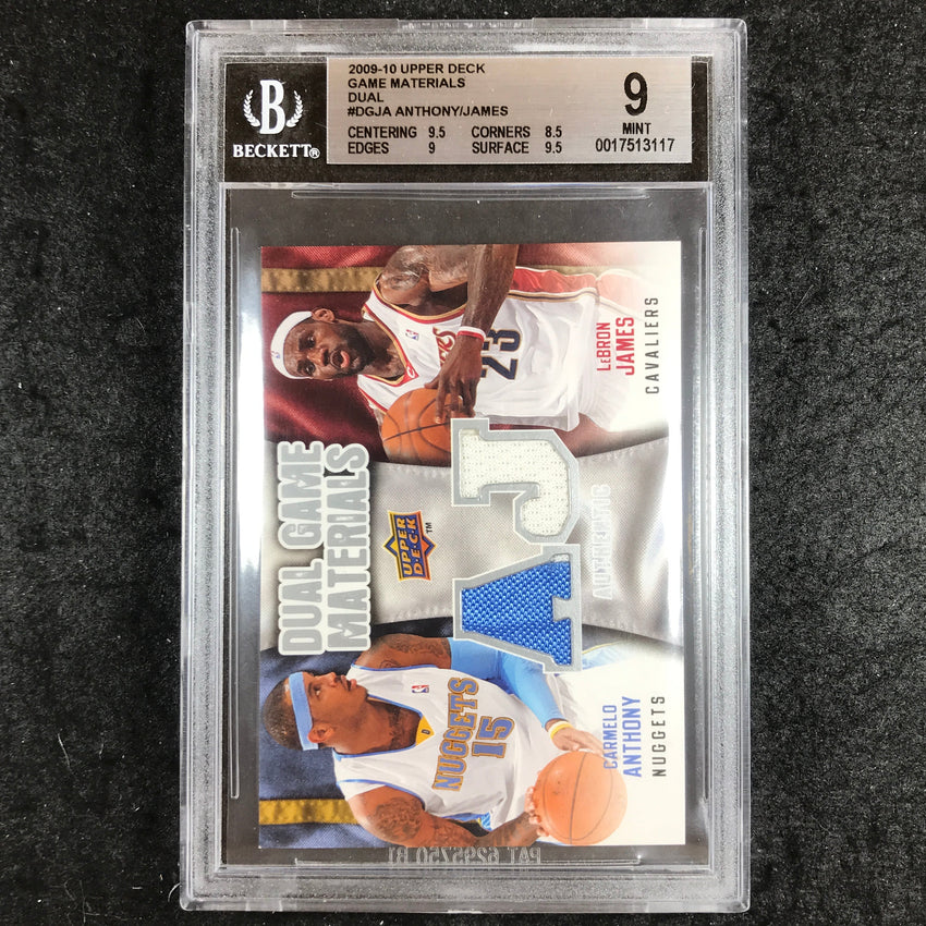 2009 Upper Deck LEBRON JAMES ANTHONY Dual Game Materials #DGJA BGS 9 (117)