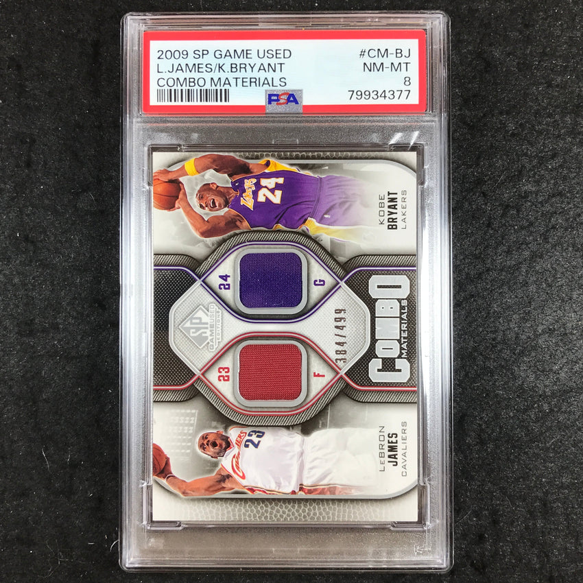 2009 SP Game Used KOBE BRYANT LEBRON JAMES Combo Materials 384/499 PSA 8 (377)