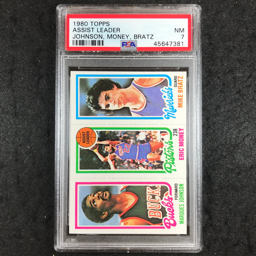 1980 Topps JOHNSON MONEY BRATZ Assist Leader PSA 7 (381)