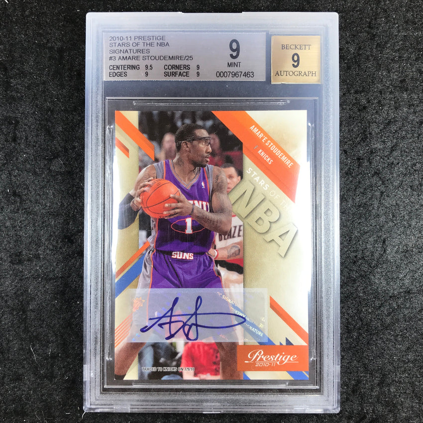 2010 Prestige AMAR'E STOUDEMIRE Stars of the NBA Auto 8/25 #3 BGS 9/9 (463)