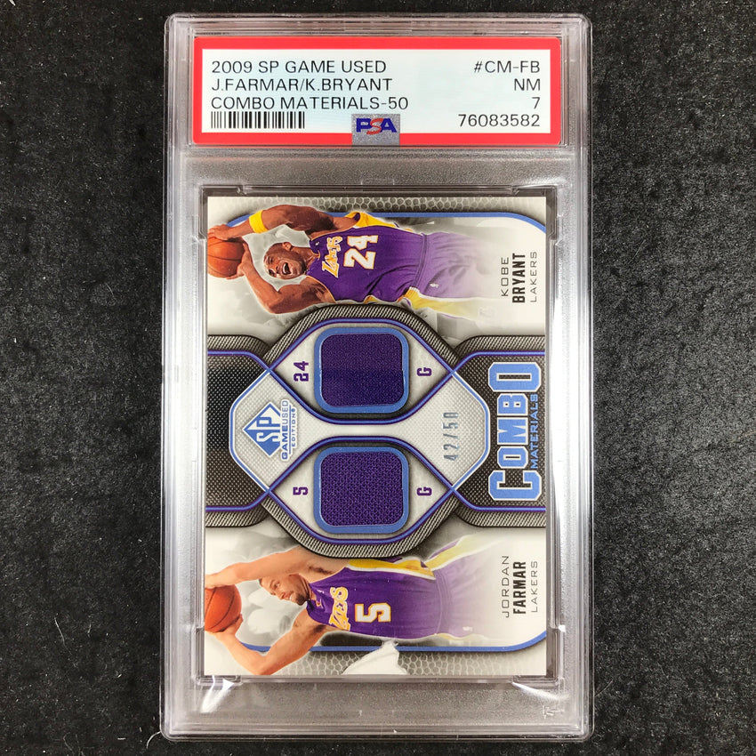 2009 SP Game Used JORDAN FARMER KOBE BRYANT Combo Materials 42/50 PSA 7 (582)