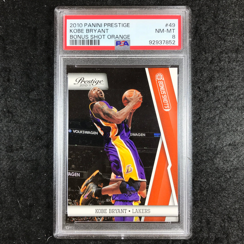2010 Panini Prestige KOBE BRYANT Bonus Shot Orange 331/499#49 PSA 8 (852)
