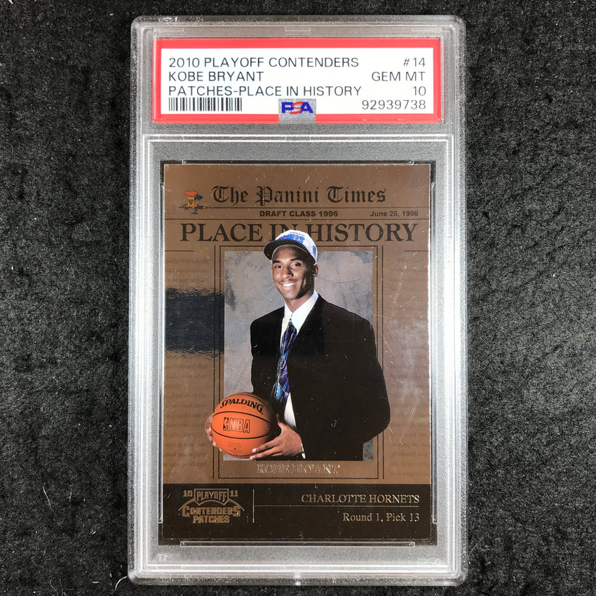 2010 Playoff Contenders KOBE BRYANT Patches Place in History #14 PSA 10 (738)