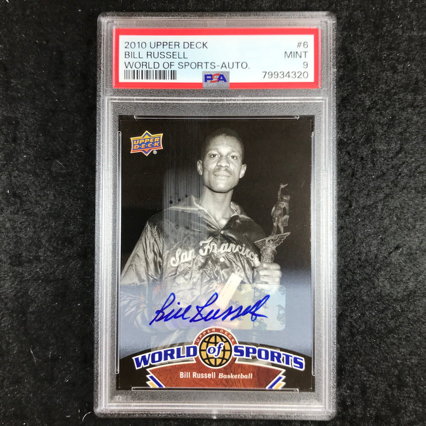 2010 Upper Deck BILL RUSSELL World of Sports Auto #6 PSA 9 (320)