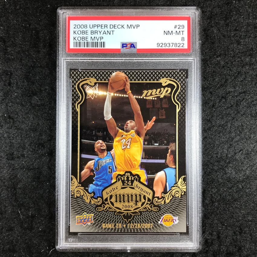 2008 Upper Deck MVP KOBE BRYANT Kobe MVP Base #29 PSA 8 (822)