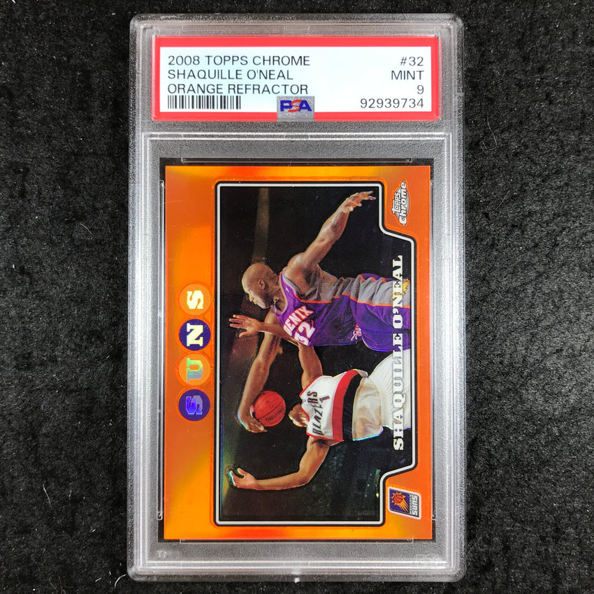 2008 Topps Chrome SHAQUILLE O'NEAL Orange Refractor 232/499 #32 PSA 9 (734)