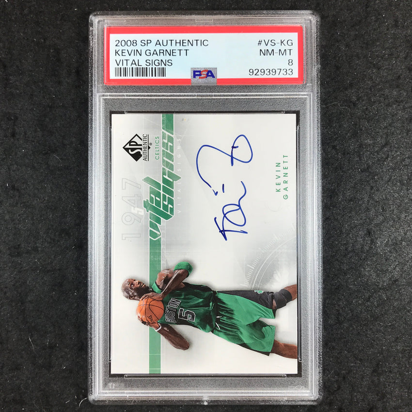 2008 SP Authentic KEVIN GARNETT Vital Signs Auto #VS-KG PSA 8 (733)