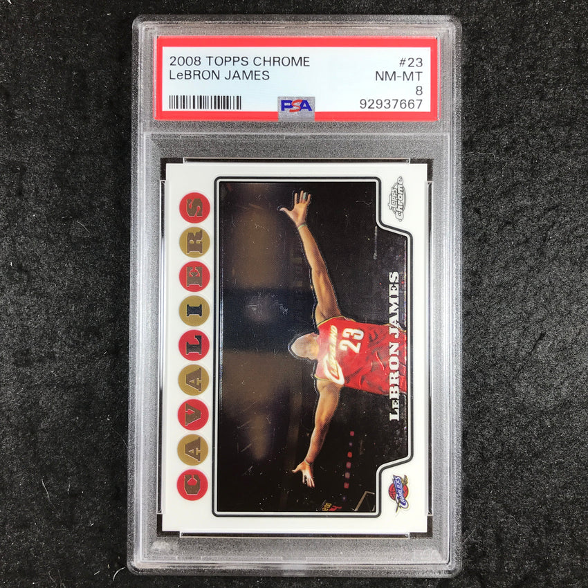 2008 Topps Chrome LEBRON JAMES Base #23 PSA 8 (667)