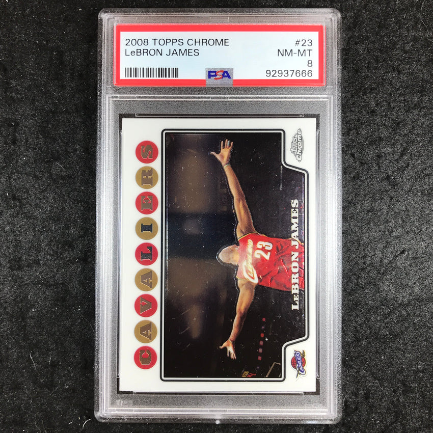 2008 Topps Chrome LEBRON JAMES Base #23 PSA 8 (666)