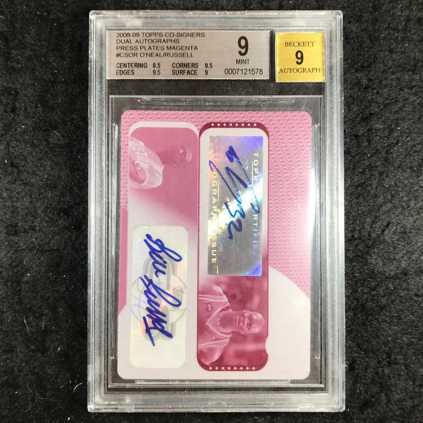 2008 Topps RUSSELL O'NEAL Press Plates Magenta 1/1 Dual Auto #CSOR BGS 9/9 (578)