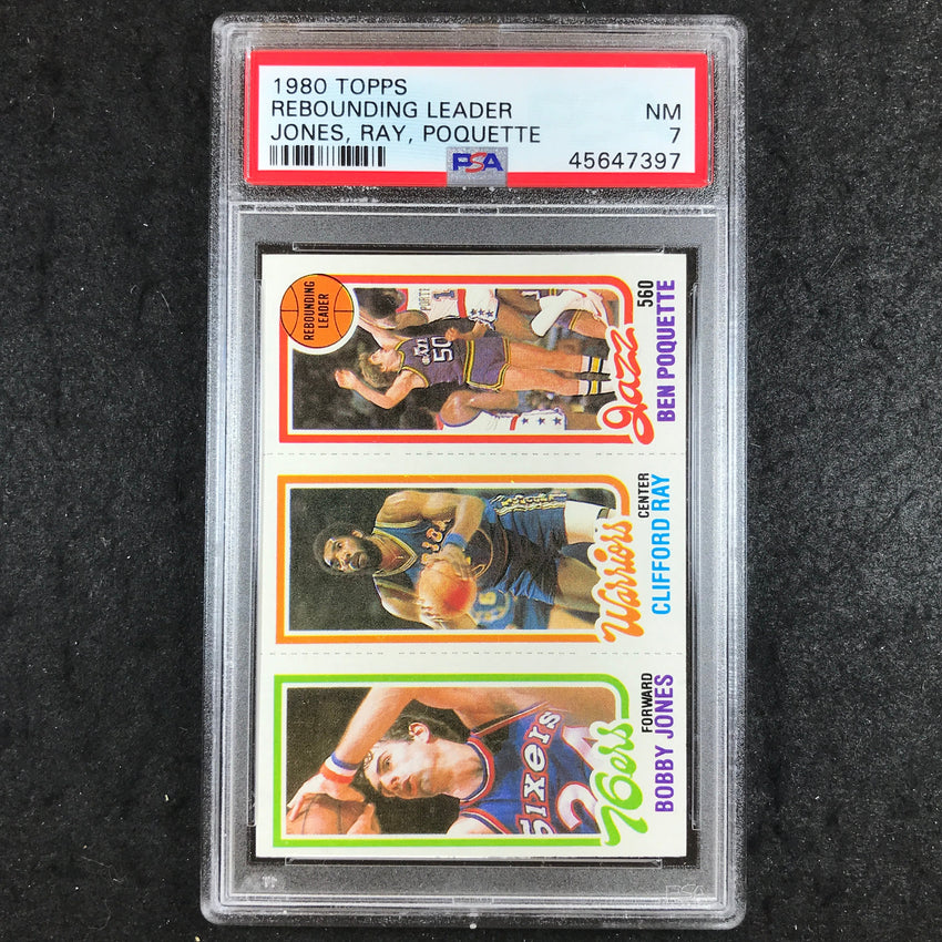 1980 Topps JONES RAY POQUETTE Rebounding Leader PSA 7 (397)
