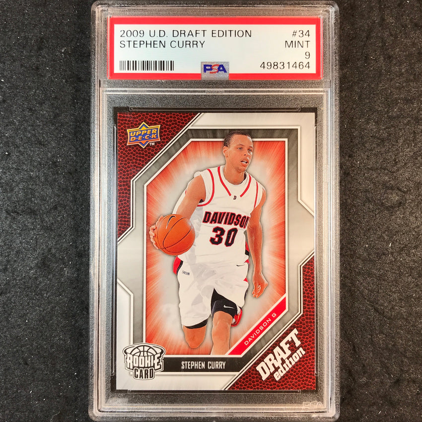 2009 Upper Deck Draft Edition STEPHEN CURRY Rookie Base #34 PSA 9 (464)