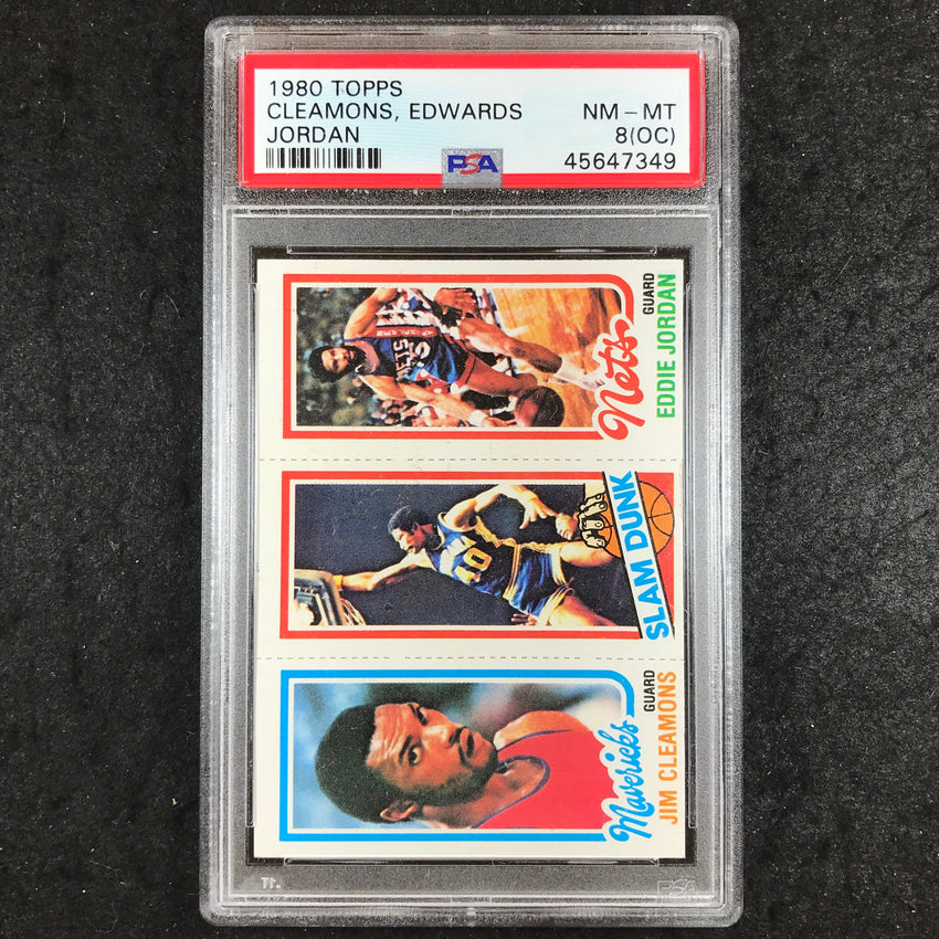 1980 Topps CLEAMONS EDWARDS JORDAN PSA 8 (OC) (349)
