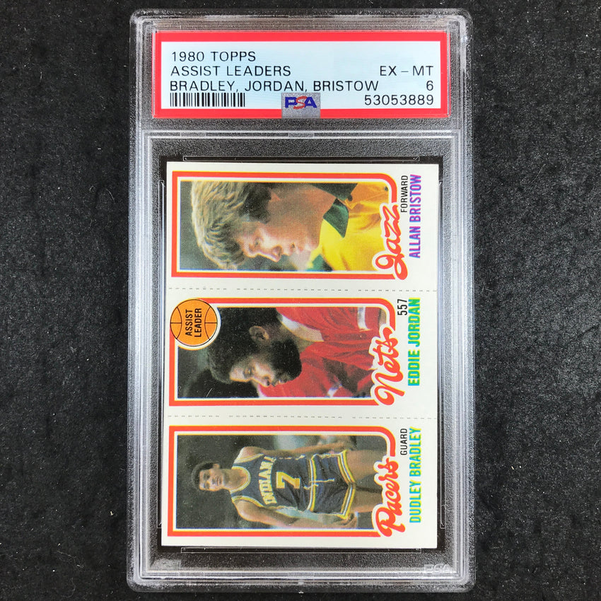 1980 Topps BRADLEY JORDAN BRISTOW Assist Leaders PSA 6 (889)