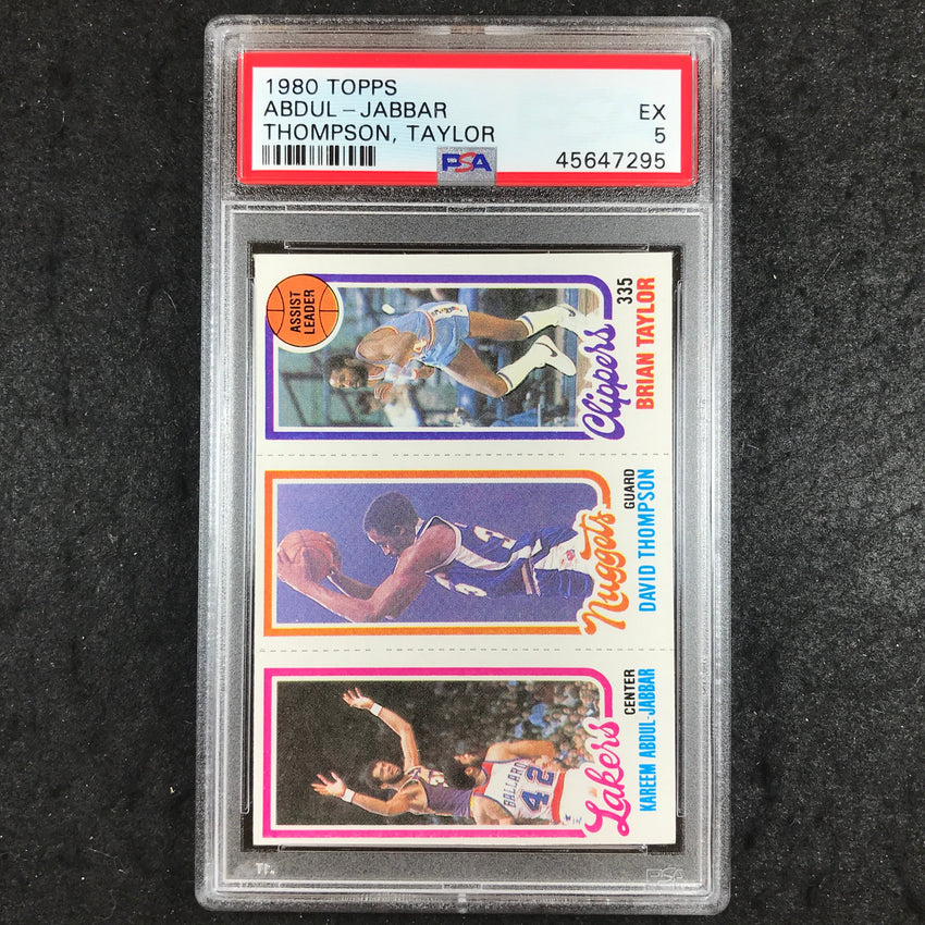 1980 Topps ABDUL-JABBAR THOMPSON TAYLOR PSA 5 (295)
