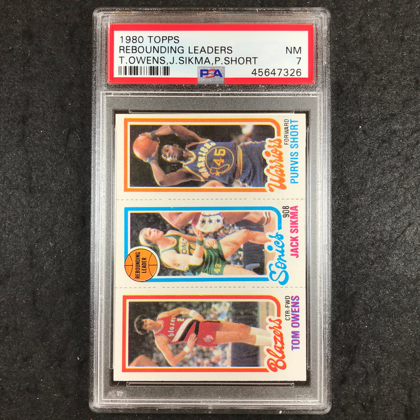 1980 Topps OWENS SIKMA SHORT Rebounding Leaders PSA 7 (326)