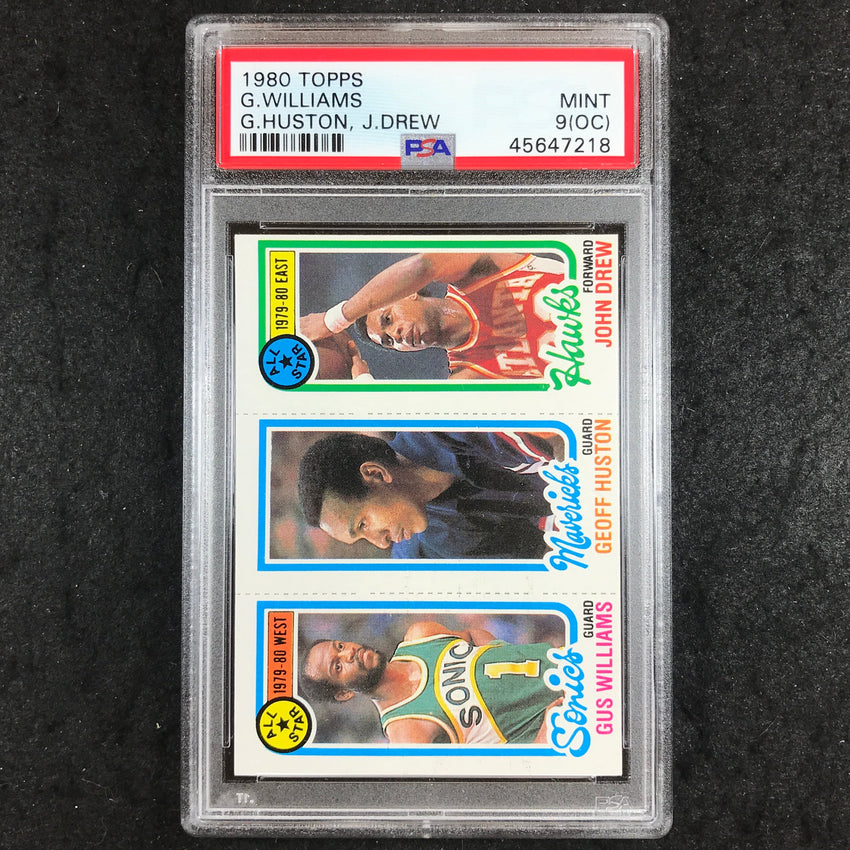 1980 Topps WILLIAMS HUSTON DREW PSA 9 (OC) (218)