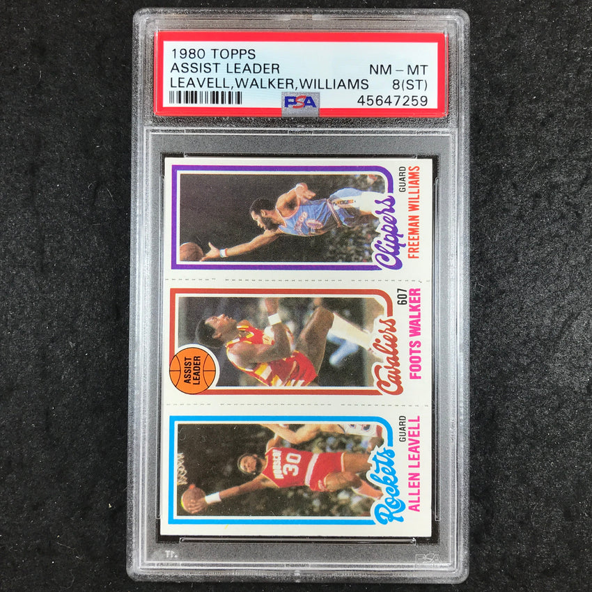 1980 Topps LEAVELL WALKER WILLIAMS Assist Leader PSA 8 (ST) (259)