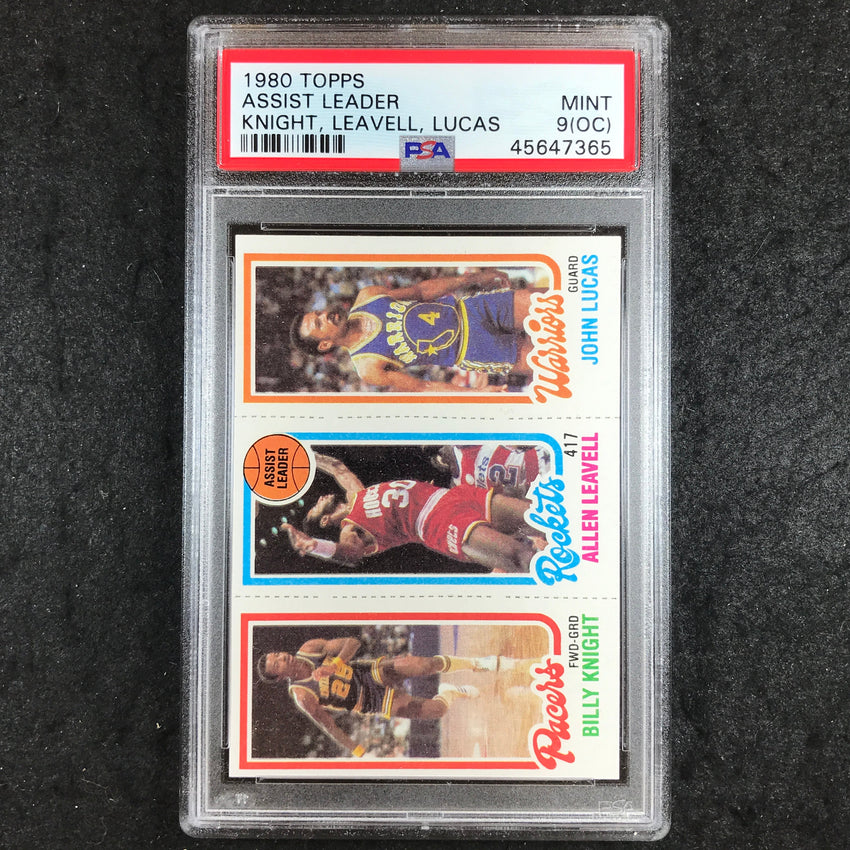 1980 Topps KNIGHT LEAVELL LUCAS Assist Leader PSA 9 (365)