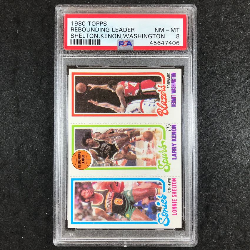 1980 Topps SHELTON KENON WASHINGTON Rebounding Leader PSA 8 (406)