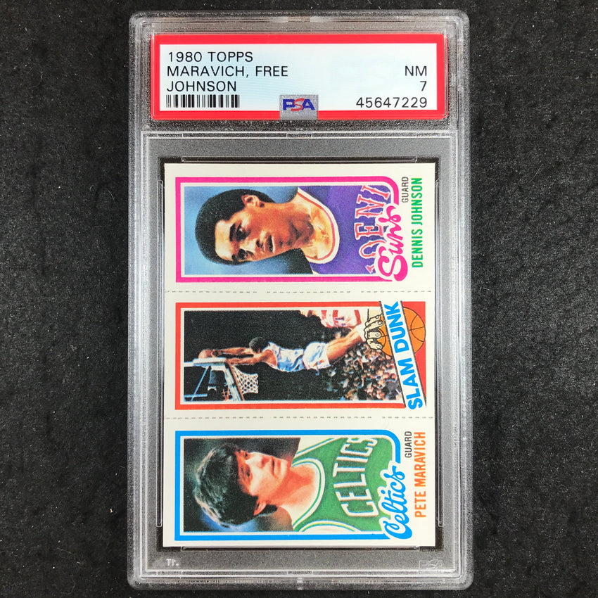 1980 Topps MARAVICH FREE JOHNSON PSA 7 (229)
