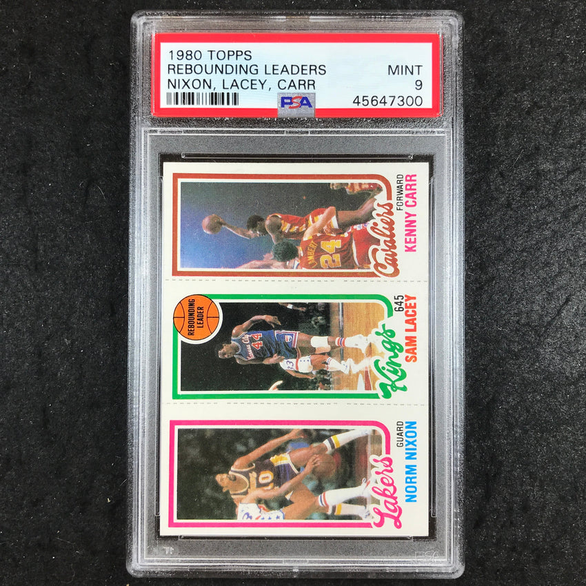 1980 Topps NIXON LACEY CARR Rebounding Leaders PSA 9 (300)