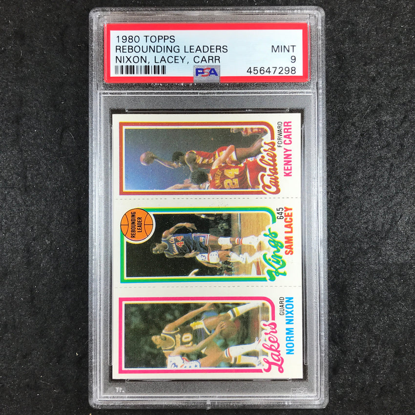 1980 Topps NIXON LACEY CARR Rebounding Leaders PSA 9 (298)
