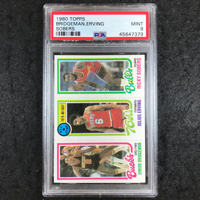 1980 Topps BRIDGEMAN ERVING SOBERS PSA 9 (379)