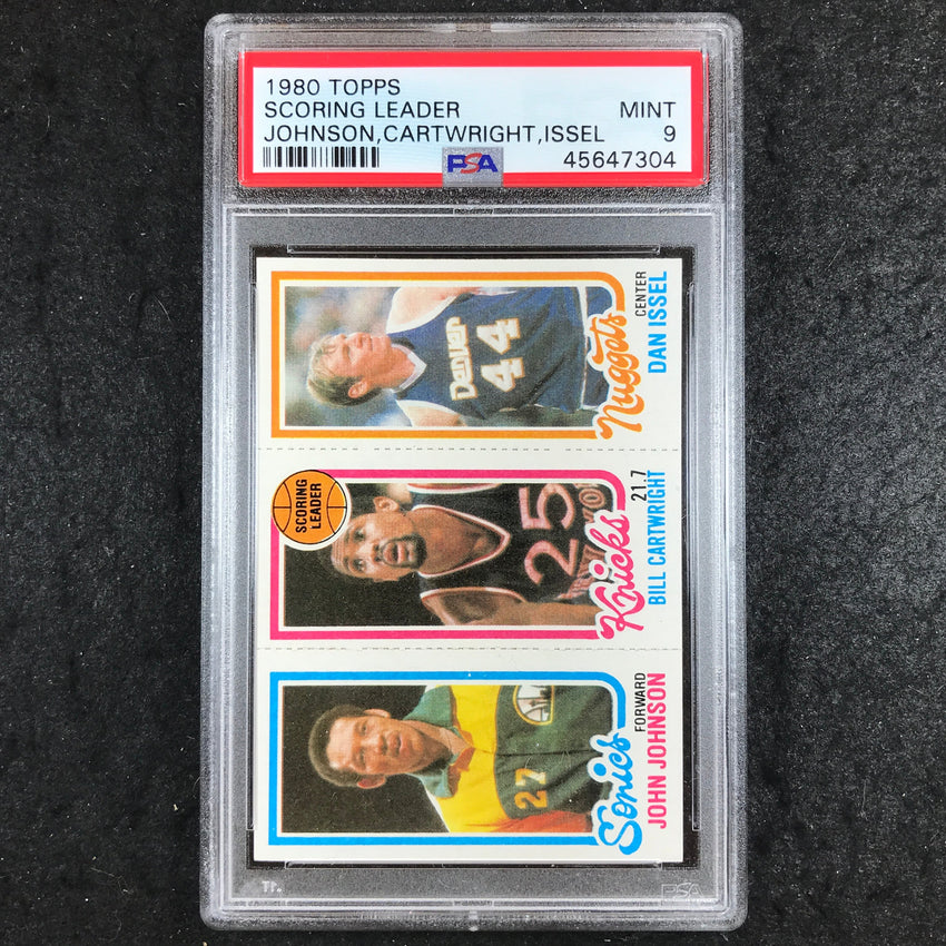 1980 Topps JOHNSON CARTWRIGHT ISSEL Scoring Leader PSA 9 (304)