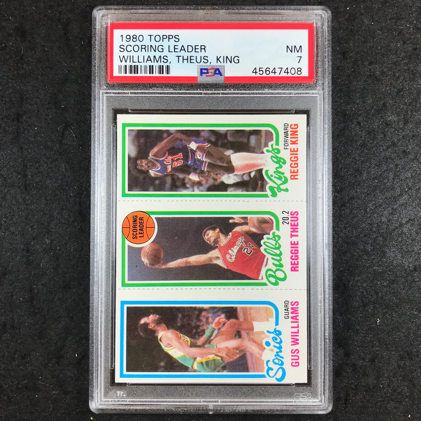 1980 Topps WILLIAMS THEUS KING Scoring Leader PSA 7 (408)